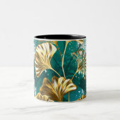 Zweigstelle mit goldenen Blätter Ginko Biloba Zweifarbige Tasse (Mittel)