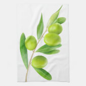 Zweigstelle mit grünen Oliven Küchentuch (Vertikal)