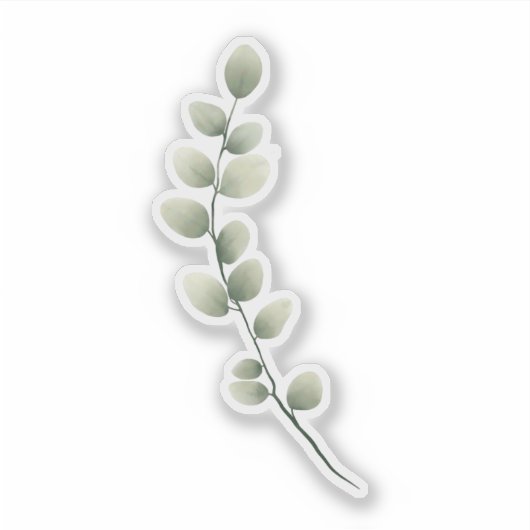 Zweigstelle mit hellgrünen Blätter im Wasserfarbst Aufkleber (Vorderseite)