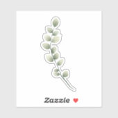 Zweigstelle mit hellgrünen Blätter im Wasserfarbst Aufkleber (Blatt)