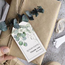 Zweigstelle mit Hochzeit von Typografie-Blume Geschenkanhänger
