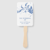 Zweigstelle mit Hochzeitsprogramm für blaue und we Fächer (Vorderseite)