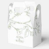 Zweigstelle mit Line Art Salbei Grünen Blume Hochz Geschenkschachtel (Geöffnet)
