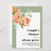 Zweigstelle mit Pfirsichbäumen Rose Hochzeitsdusch Einladung (Vorderseite)
