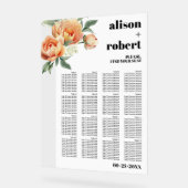 Zweigstelle mit pfirsichfarbenen Rose Hochzeitskar Acrylschild (Winkel)