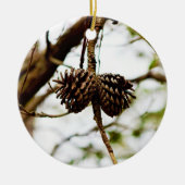Zweigstelle mit Pinecones Keramik Ornament (Vorne)
