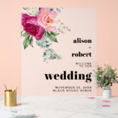 Zweigstelle mit rosa rosa mattierte WELCOME Hochze Acrylschild (Hochzeit)