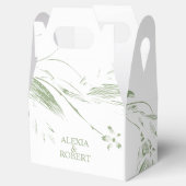 Zweigstelle mit Salbei-Grün-Weiß-Blume Hochzeit Geschenkschachtel (Geöffnet)