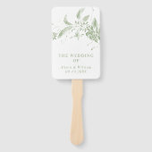 Zweigstelle mit Salbei-Grünen Blume Hochzeitsprogr Fächer (Vorderseite)
