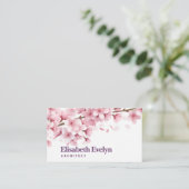 Zweigstelle mit schönen sakura Blume und fallend p Visitenkarte (Stehend Vorderseite)