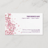 Zweigstelle mit schönen sakura Blume und fallend p Visitenkarte (Rückseite)