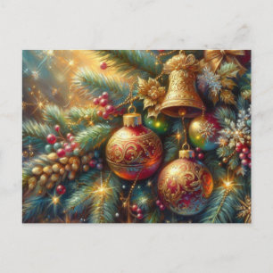 Zweigstelle mit Weihnachtsdekoration Postkarte