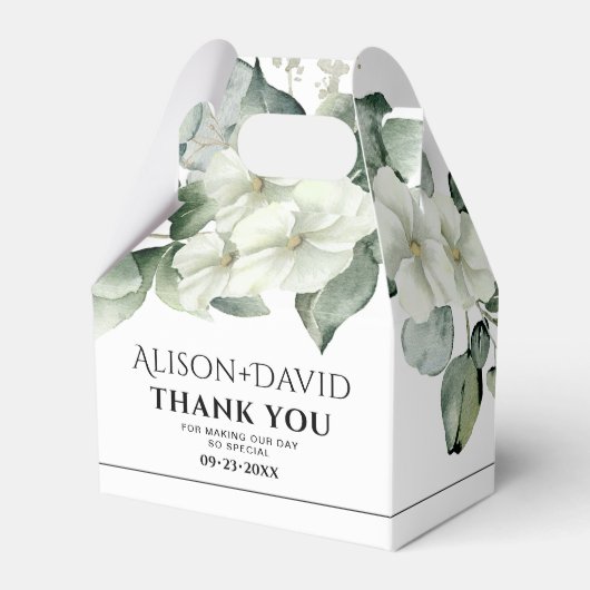 Zweigstelle mit weißen Blume Schwarze Typografie H Geschenkschachtel (Vorderseite)