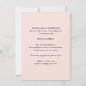 Zweigstelle Olive. Moderne, einfache rosa Hochzeit Save The Date (Rückseite)