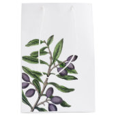 Zweigstelle Olivenbaum | Lila grün Mittlere Geschenktüte (Vorderseite)