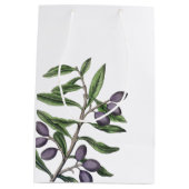Zweigstelle Olivenbaum | Lila grün Mittlere Geschenktüte (Rückseite)