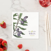 Zweigstelle Olivenbaum | Lila grün Serviette (Beispiel)