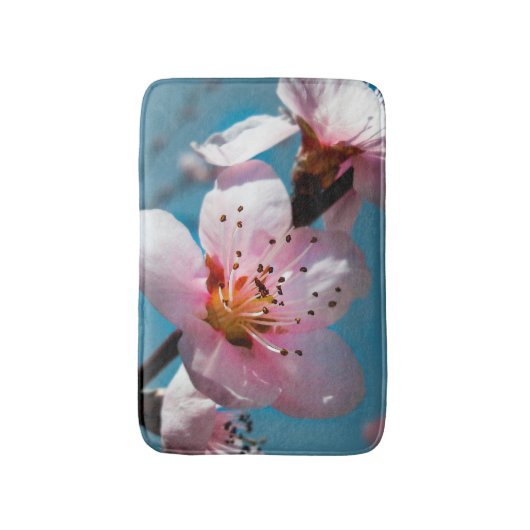 Zweigstelle Peach Blossom und Blue Sky Badematte (Vorderseite Vertikal)