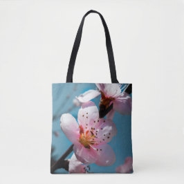 Zweigstelle Peach Blossom und Blue Sky Tasche