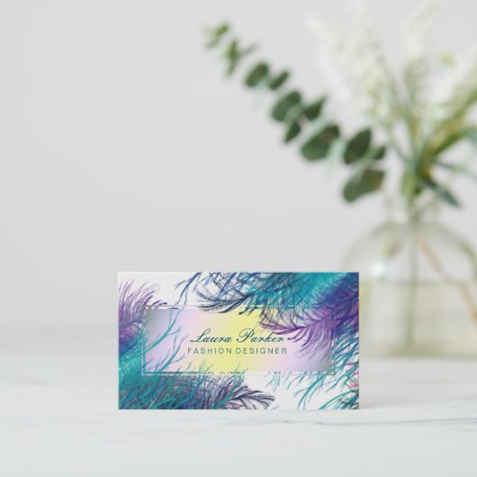 Zweigstelle Peacock Makeup Artist Hair Stylist Tre Visitenkarte (Stehend Vorderseite)