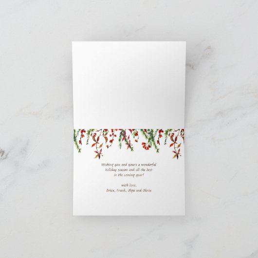 Zweigstelle Pine Cones Rustikaler Weihnachtsurlaub Karte (Innenseite)