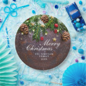 Zweigstelle Pine Cones Rustikales Weihnachtsfest P Pappteller (Party)