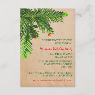 Zweigstelle Pine Tree - Weihnachtsfeier 3x5 Party  Einladung