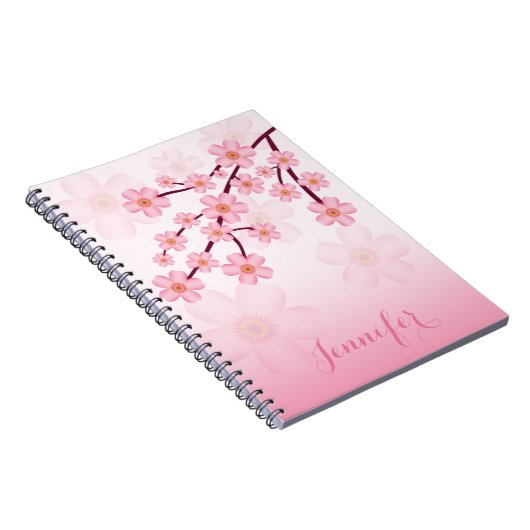 Zweigstelle Rosa Kirsche Blossom Sakura mit Indivi Notizblock (Rechte Seite)