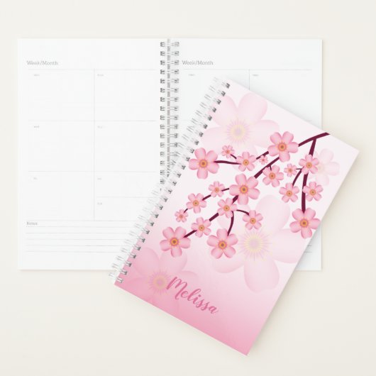 Zweigstelle Rosa Sakura Cherry Blossom mit Namen Planer (Anzeige)