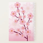 Zweigstelle Rosa Sakura Cherry Blossom mit Namen Planer (Rückseite)