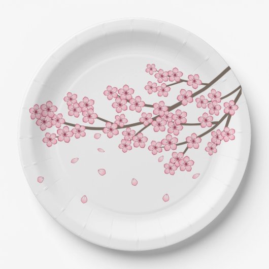 Zweigstelle Sakura Cherry Blossom Pappteller (Vorderseite)