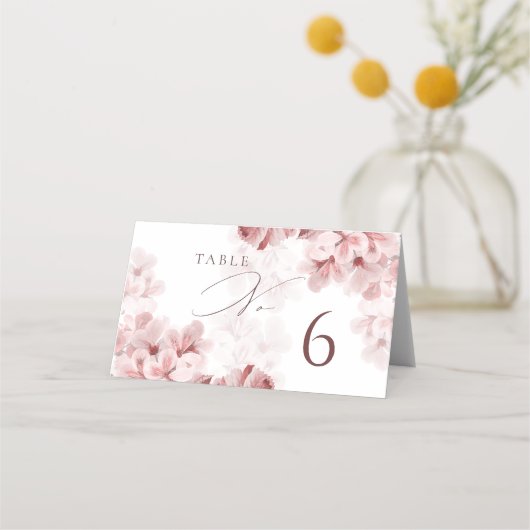 Zweigstelle Sakura Hochzeit Tischnummer 6 Platzkarte (Vorderseite)