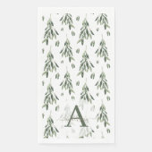 Zweigstelle Wasserfarbe Mistletoe Mit Monogramm We Serviette (Vorderseite)