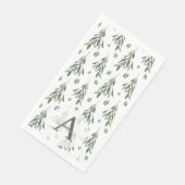 Zweigstelle Wasserfarbe Mistletoe Mit Monogramm We Serviette (Ecke)