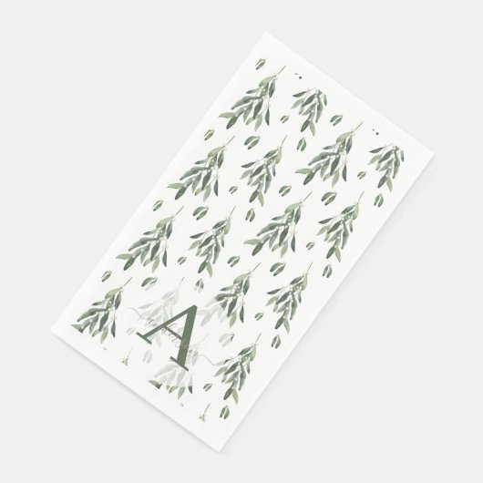 Zweigstelle Wasserfarbe Mistletoe Mit Monogramm We Serviette (Ecke)