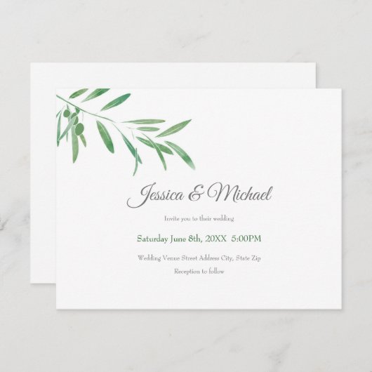 Zweigstelle Wasserfarben Einladung (Vorne/Hinten)