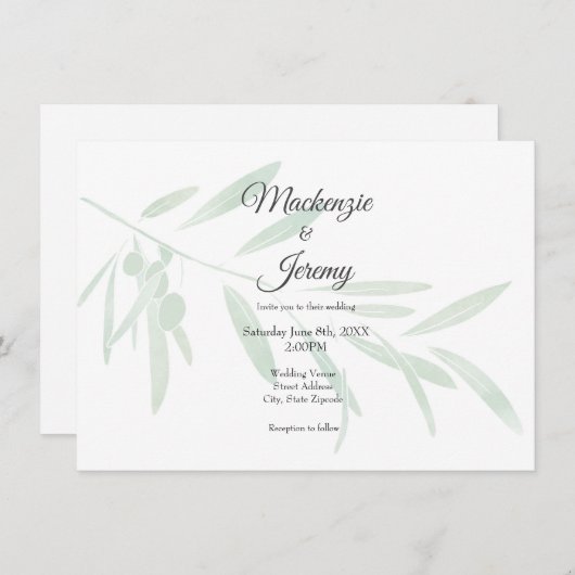 Zweigstelle Wasserfarben Einladung (Vorne/Hinten)