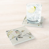 Zweigstelle Wasserfarben Glasuntersetzer (Schrägansicht)