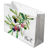 Zweigstelle Wasserfarben Große Geschenktüte (Vorderseite Schrägansicht)