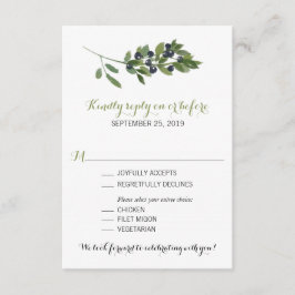 Zweigstelle Wasserfarben | HochzeitsrSVP RSVP Karte