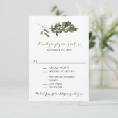 Zweigstelle Wasserfarben | HochzeitsrSVP RSVP Karte (Stehend Vorderseite)