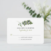Zweigstelle Wasserfarben | HochzeitsrSVP RSVP Karte (Stehend Vorderseite)