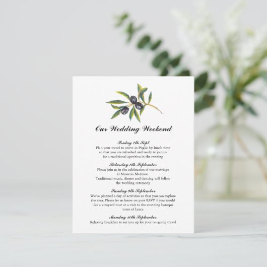 Zweigstelle Wasserfarben-Olivenbaum | Route Begleitkarte (Stehend Vorderseite)