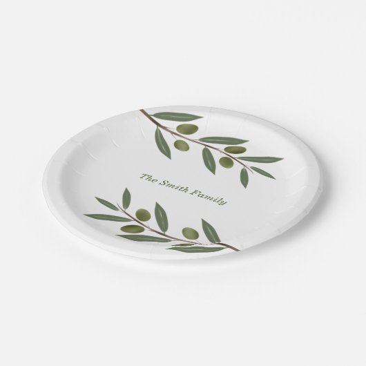 Zweigstelle Wasserfarben Pappteller (Schrägansicht)