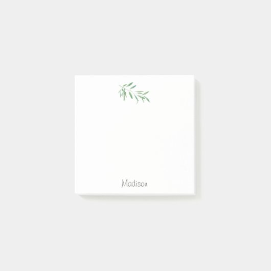 Zweigstelle Wasserfarben Post-it Klebezettel (Vorderseite)