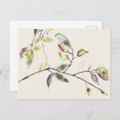 Zweigstelle Wasserfarben Postkarte (Vorne/Hinten)