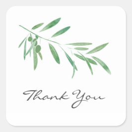 Zweigstelle Wasserfarben Quadratischer Aufkleber