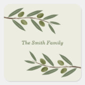 Zweigstelle Wasserfarben Quadratischer Aufkleber (Vorderseite)