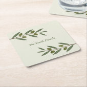 Zweigstelle Wasserfarben Rechteckiger Pappuntersetzer (angewinkelt)