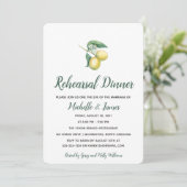 Zweigstelle Wasserfarben-Zitrone | Abendessen Prob Einladung (Stehend Vorderseite)